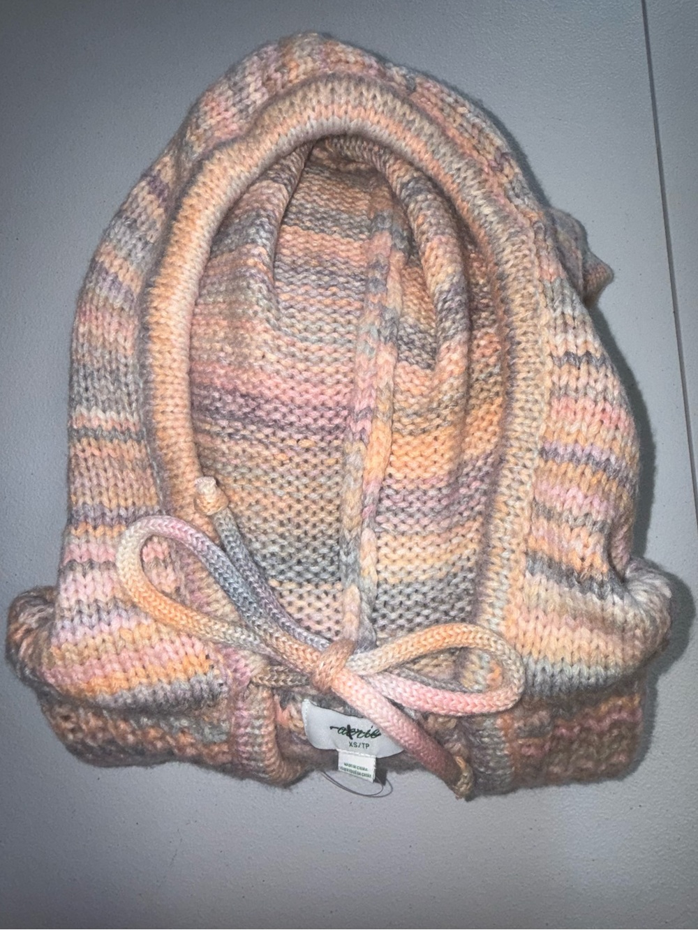 Aerie Space Dye Oversized Hooded Sweater Size Small Wool Blend Cozy Knit pastel - Picture 2 of 11